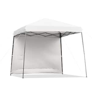 10 ft. x 10 ft. White Outdoor Wedding Canopy Tent for Backyard