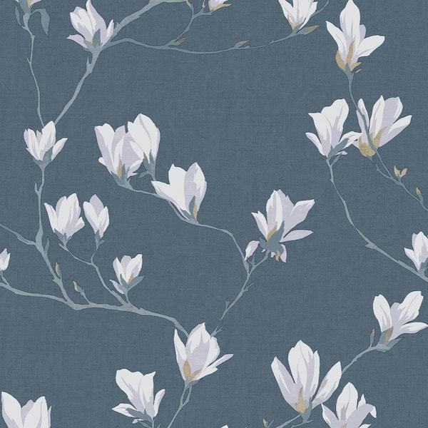 Galerie English Florals Wallpaper White Blue Green Flower Natural Traditional 