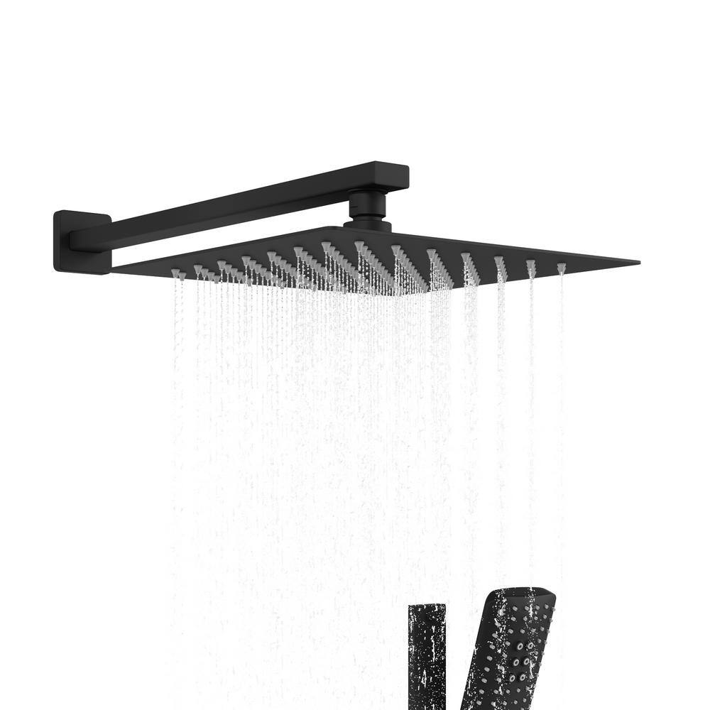 Matte Black Multi-Function Adjustable Shower System
