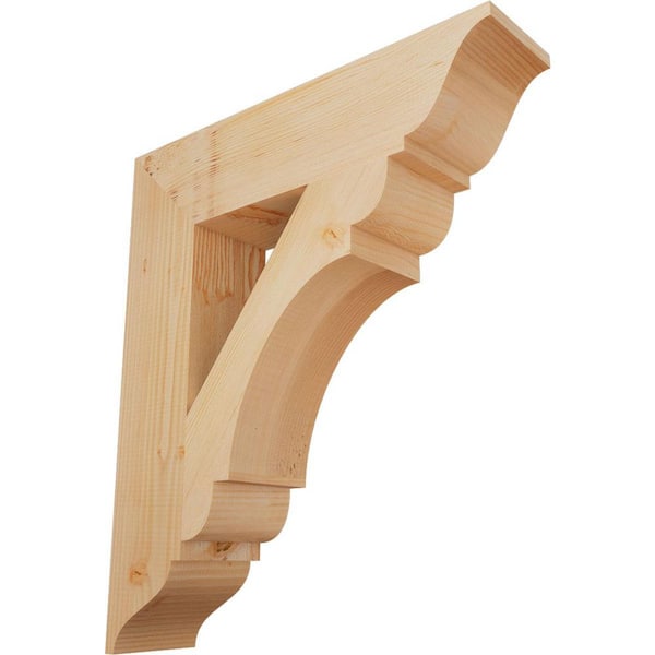 Ekena Millwork 5.5 in. x 30 in. x 26 in. Douglas Fir Olympic Traditional Smooth Bracket