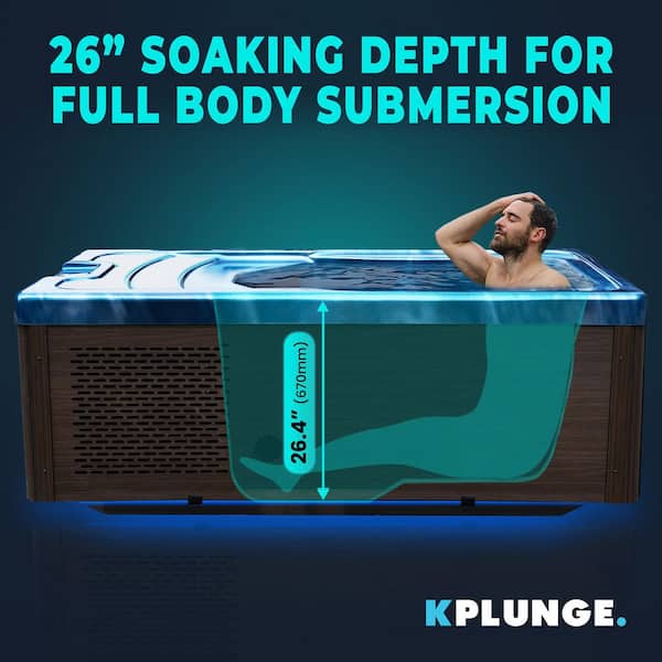 KPLUNGE 69 in. 1-Person 2-Jets All-in-One Cold Plunge and Hot Tub