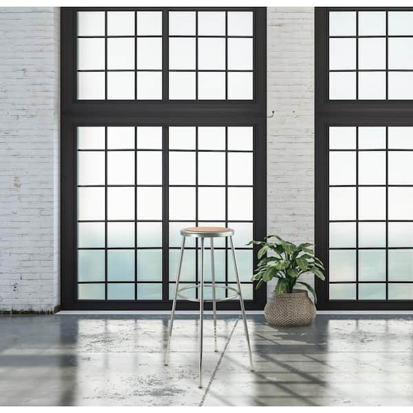 32 in. - 39 in. Height Grey Adjustable Heavy-Duty Steel Stool (2-Pack)
