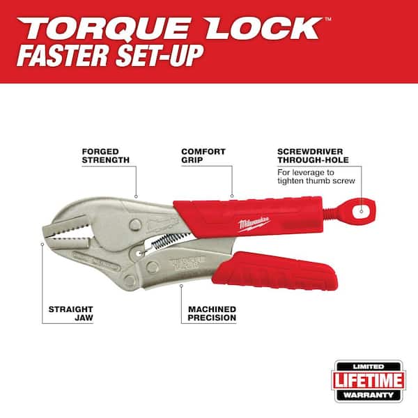 7 in. Straight Jaw Locking Pliers with Grip