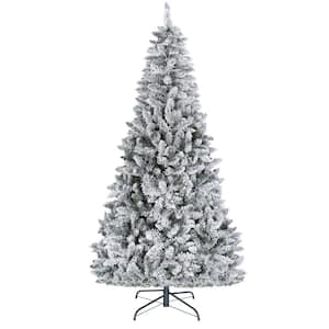 6.5 ft. Pre-lit LED Artificial Christmas Tree PE and PVC with Warm White Light, Green