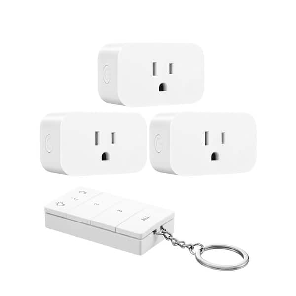 DEWENWILS Indoor Wireless Remote Control Outlet Switch Set, White, 1 Remote Plus 3 Outlet