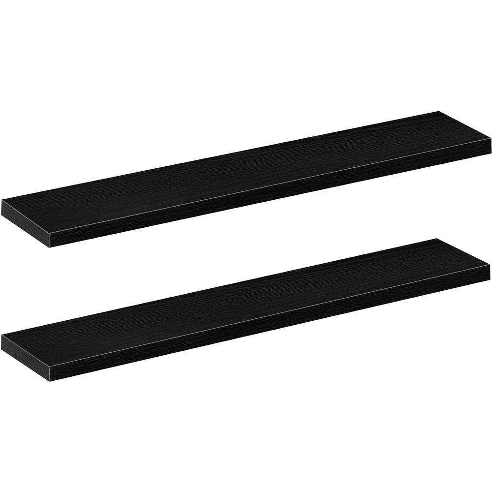 Cubilan 47.2 in. W x 9.3 in. D Black Decorative Wall Shelf, Bathroom