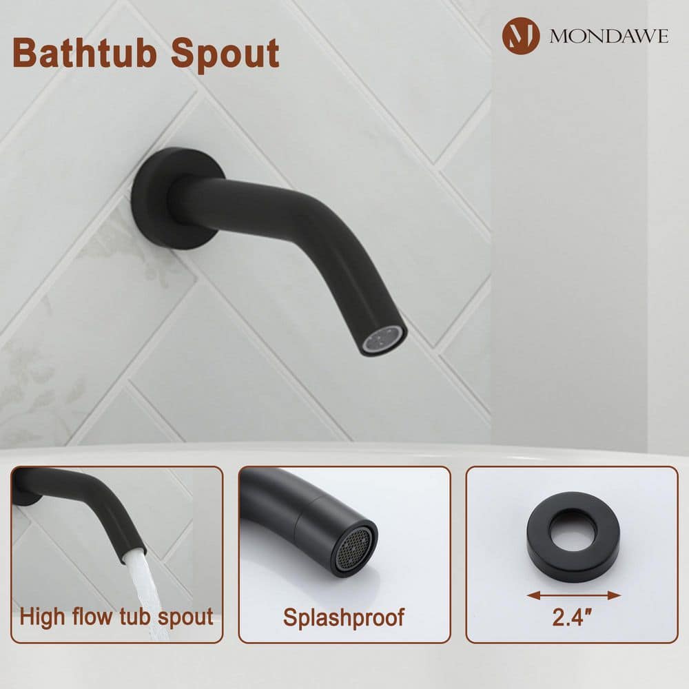 Matte Black Adjustable Height Rain Shower System with Handheld