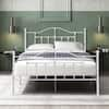 VECELO Queen Size Victorian Style Metal Bed Frame With Headboard ...