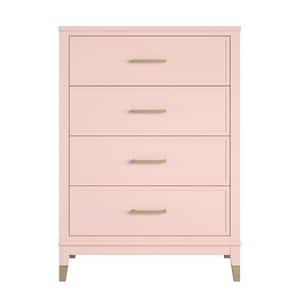 Westerleigh 4-Drawer Dresser, Pale Pink