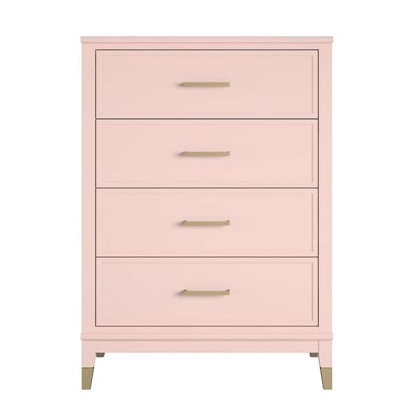 CosmoLiving by Cosmopolitan Westerleigh 4-Drawer Dresser, Pale Pink