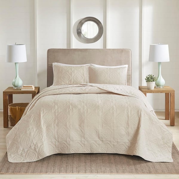510 Design Hayley 3-Piece Cream Polyester King/Cal King Reversible Quilt Set