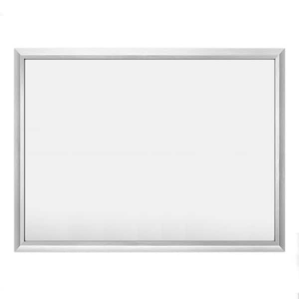 48 in. W x 36 in. H Rectangular Aluminum Alloy Framed and Tempered Glass Wall Bathroom Vanity Mirror in Brushed Silver