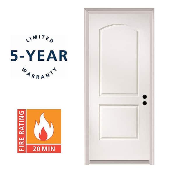 32 in. x 80 in. Caiman Left-Hand Primed Composite 20 Min. Fire-Rated House-to-Garage Single Prehung Interior Door
