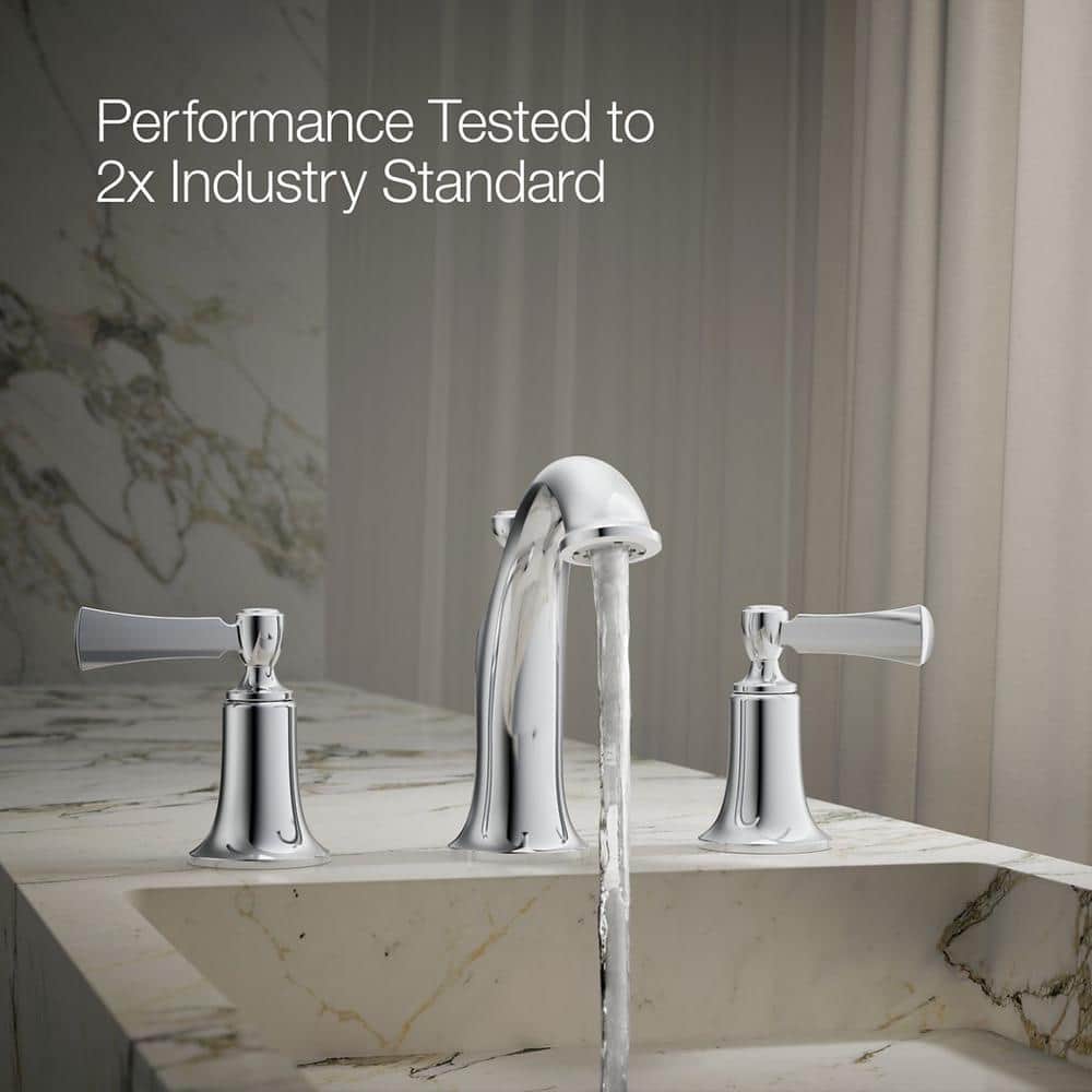 Elliston Classic Polished Chrome 8" Widespread Bathroom Faucet