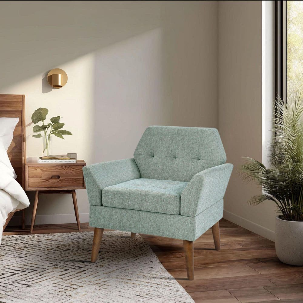 510 Design Newtin Teal Mid-Century Modern Lounge Arm Chair 5DS100