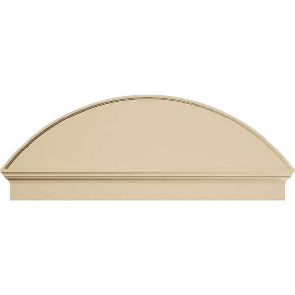 Ekena Millwork 52-in. W x 19-7/8-in. H x 2-3/4-in. P Segment Arch Smooth Signature Urethane Combination Pediment, Primed Tan