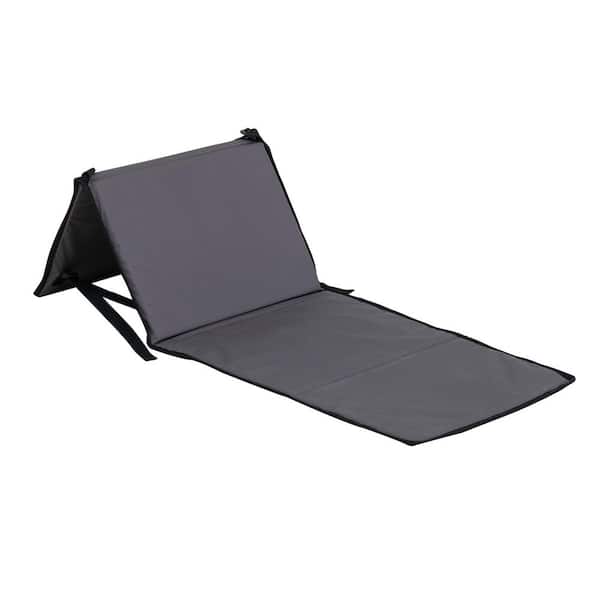 Grey Portable Stackable Outdoor Chaise Lounge Chair with Adjustable Backrest