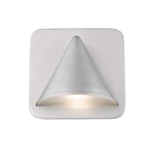 Obelisk 6.25 in. Silver Chrome Outdoor Hardwired Lantern Wall Sconce with Integrated LED