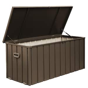 100 Gal. Dark Brown Outdoor Storage Deck Box Waterproof, Large Patio Storage Bin