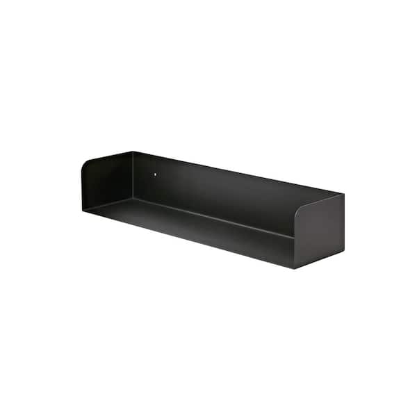 Dolle SHOWCASE 23.6 in. x 5.9 in. x 4.5 in. Black Steel Metal Decorative Wall Shelf with Brackets