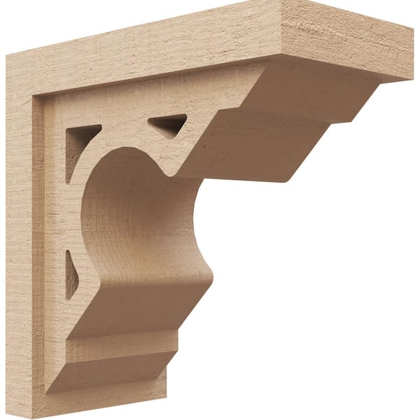 Ekena Millwork 6 in. x 12 in. x 12 in. Classic Sheridan Rough Cedar Woodgrain TimberThane Corbel, Primed Tan