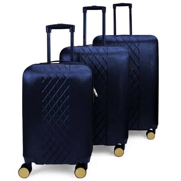 BADGLEY MISCHKA Diamond 3-Piece Navy Expandable Luggage Set