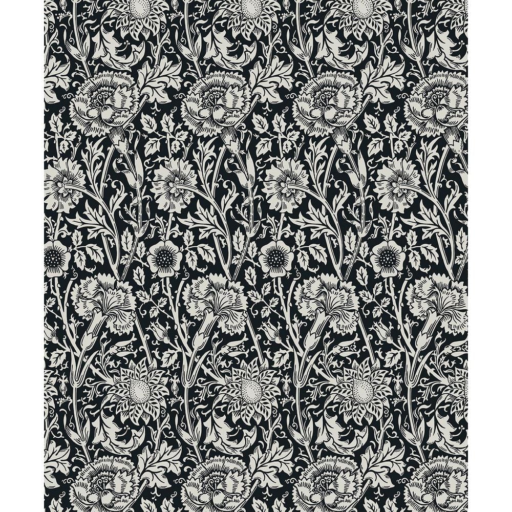 Seabrook Designs Ebony Tonal Floral Trail Unpasted Nonwoven Paper ...