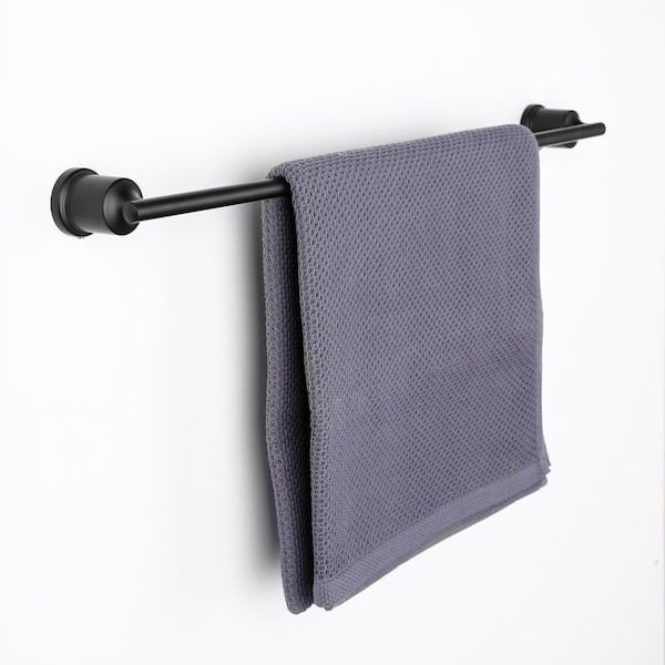 IVIGA 24 in. Stainless Steel Towel Bar Wall mounted in Matte Black