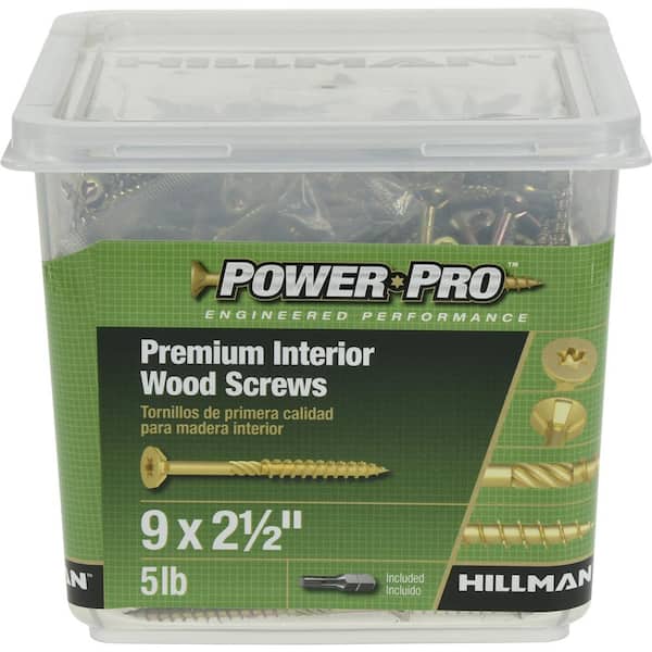 10 lbs of Hillman Power Pro Interior construction screws #9 2-1/2" T-25 
