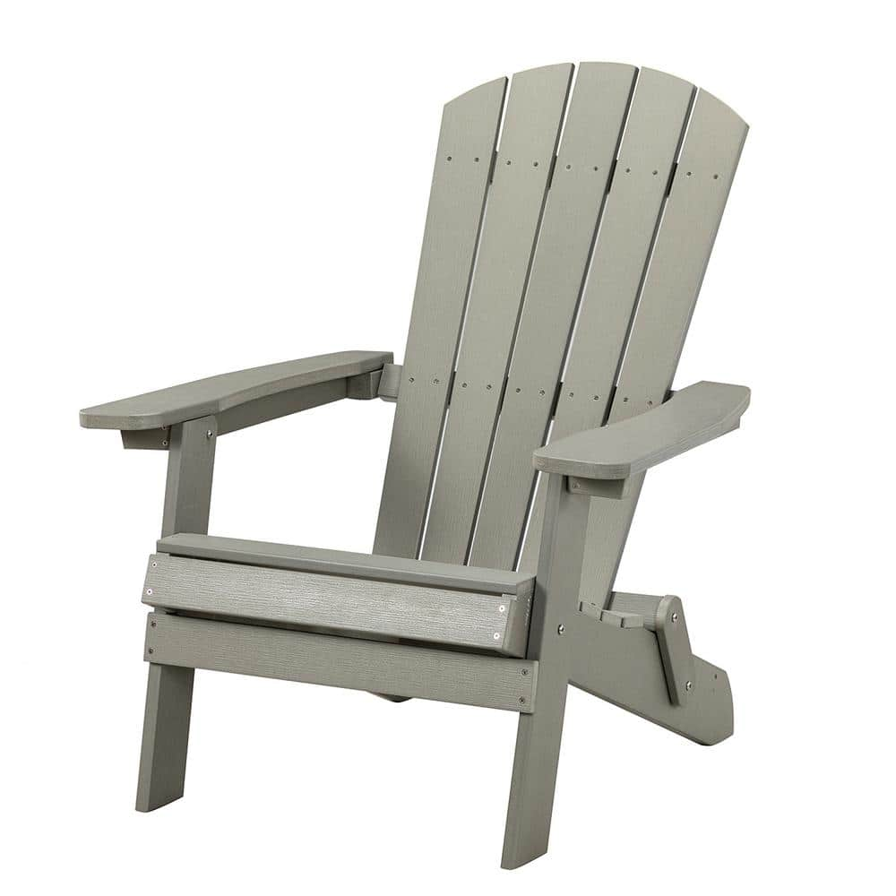 Itapo Gray Plastic Folding Adirondack Chair JR W113753224 The Home Depot   Plastic Adirondack Chairs Jr W113753224 64 1000 