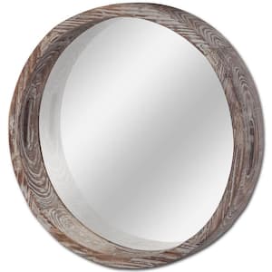 Medium Round Brown Mirror (20.1 in. H x 20.1 in. W)