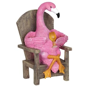 Solar Flamingo with Cocktail Garden Statue