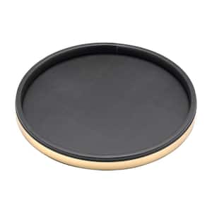 Sophisticates 14 in. Serving Tray in Black w/Polished Brass