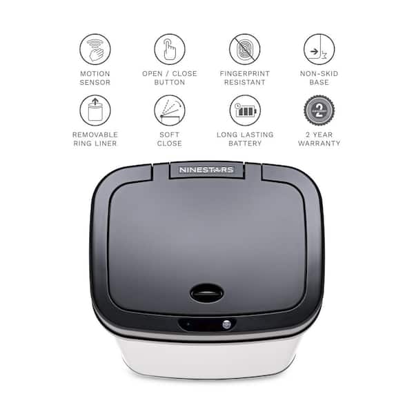 NINESTARS 3 Gal. Stainless Steel Rectangular Shape Motion Sensor