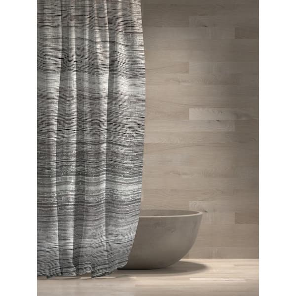 Nomad Brown 100% Polyester Shower Curtain - 72 in. x 84 in.