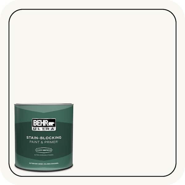 BEHR ULTRA 1 qt. Ultra Pure White Extra Durable Semi-Gloss Enamel Interior Paint & Primer