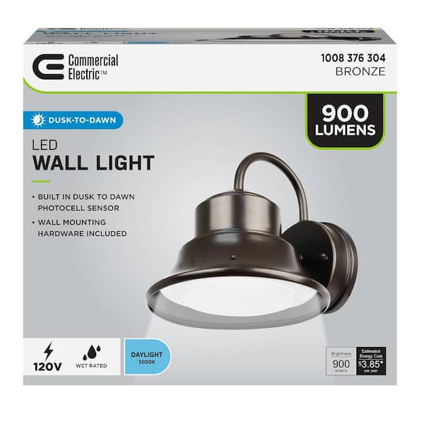 Bronze Outdoor Integrated LED Dusk to Dawn Area Light with Built-In Photocell Sensor Bronze Outdoor Integrated LED Dusk to Dawn Area Light with Built-In Photocell Sensor