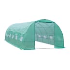 10 ft. x 26 ft. x 7 ft. Outdoor Portable Walk-In Tunnel Greenhouse with 12 Ventilating Windows and Durable PE Materials