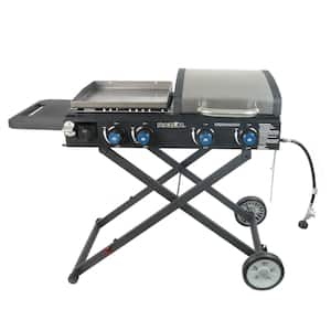Razor 25 in. 2-Burner Portable Propane Gas Griddle with Lid and Folding  Cart in Black GGC2030M - The Home Depot