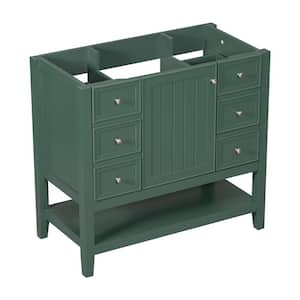 35.5 in. W x 18 in. D x 32.9 in. H Bath Vanity Cabinet without Top in Green