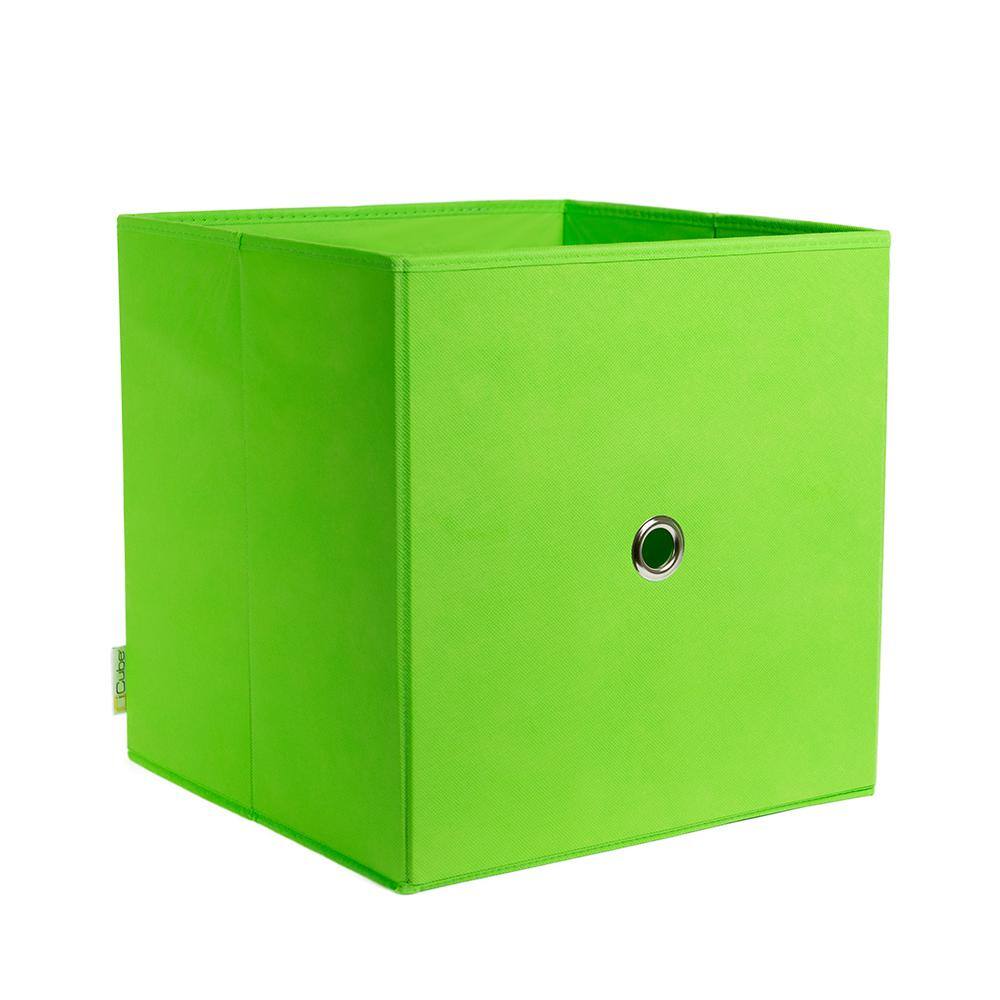 iCube 13 in. D x 13 in. H x 13 in. W Lime Fabric Cube Storage Bin
