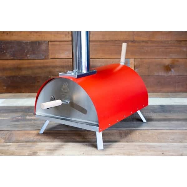 WPPO Le Peppe Portable Wood Fired Outdoor Pizza Oven in Red WKE-01