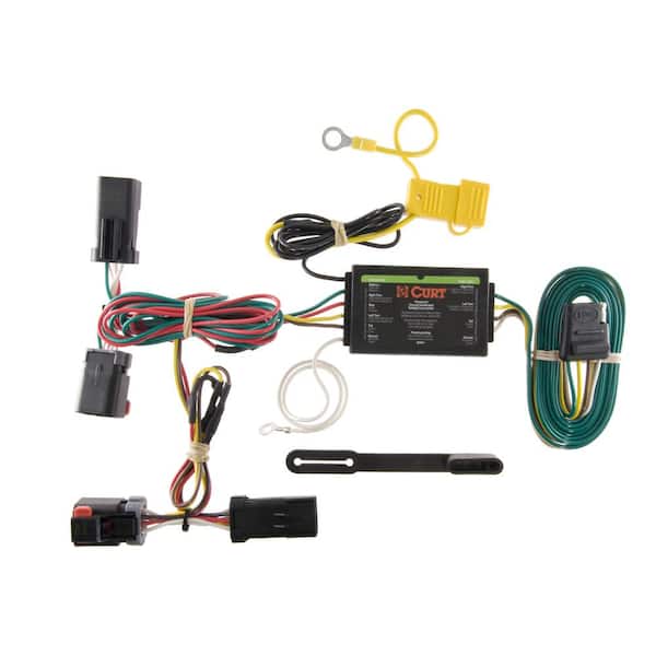CURT Custom Vehicle-Trailer Wiring Harness, 4-Way Flat Output, Select Chrysler 300, Quick Electrical Wire T-Connector