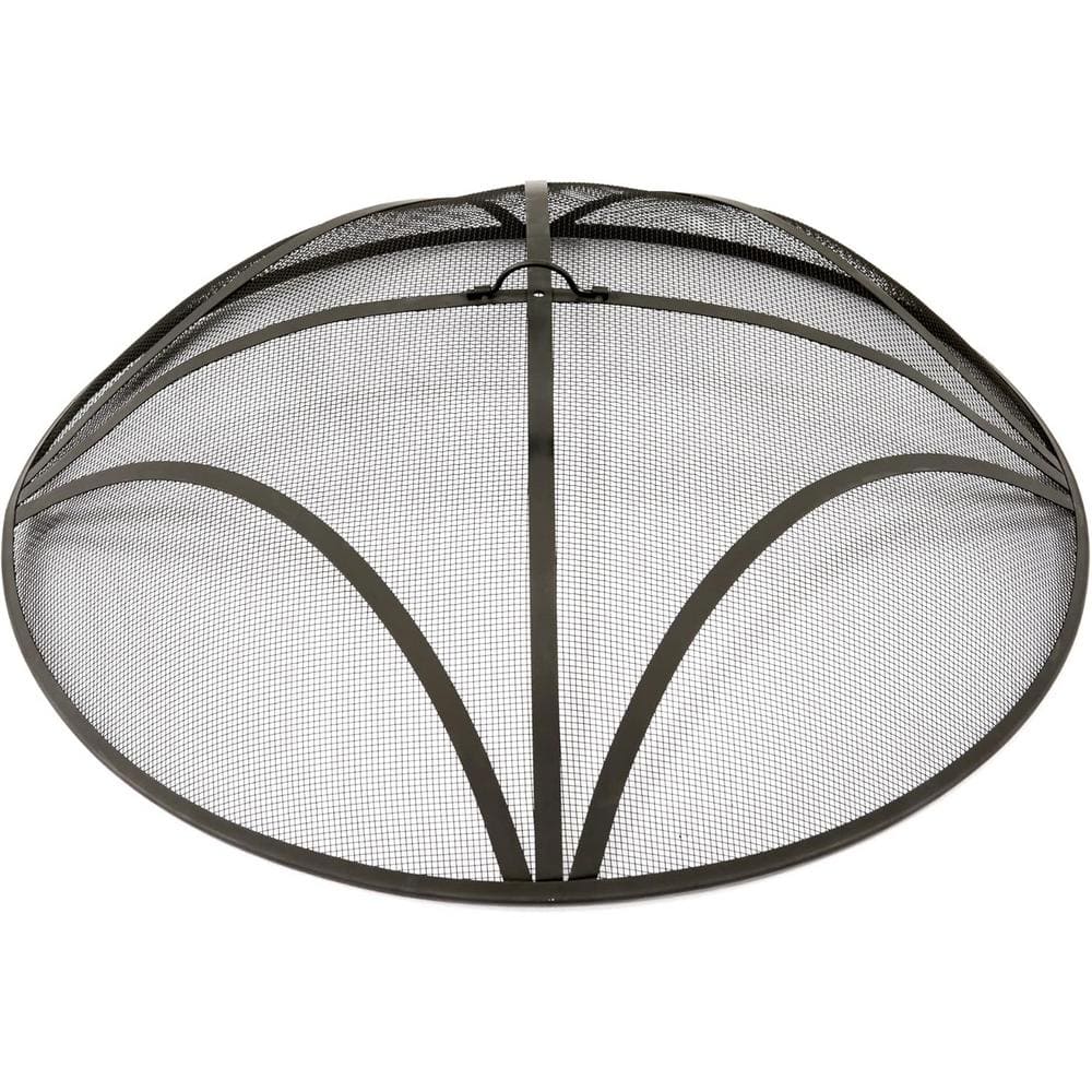 24 in. Outdoor Round Fire Pit Screen Cover, Reinforced Steel Ember Lid with Handle in Black price history on PriceWatchPro