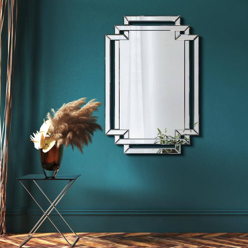 Empire Art 30" x 44" Silver Rectangular Vanity Mirror