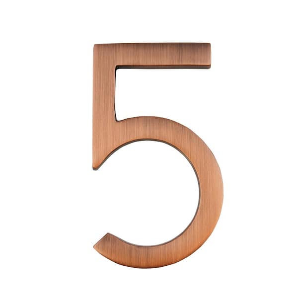 Architectural Mailboxes Frank Lloyd Wright Collection 4 in. Wright Antique Copper Floating House Number 5
