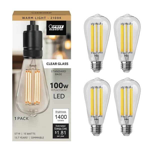 Feit Electric 100-Watt Equivalent ST19 Dimmable Cage Filament