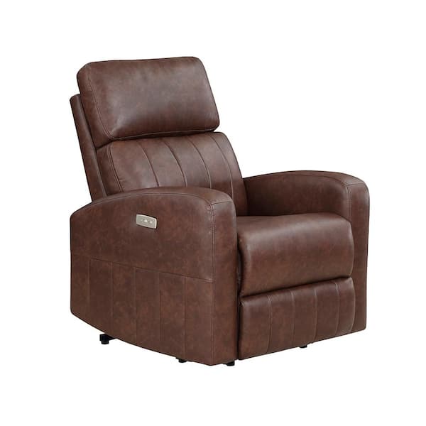 Lazzara Orofino Brown Faux Leather Power Lift Recliner