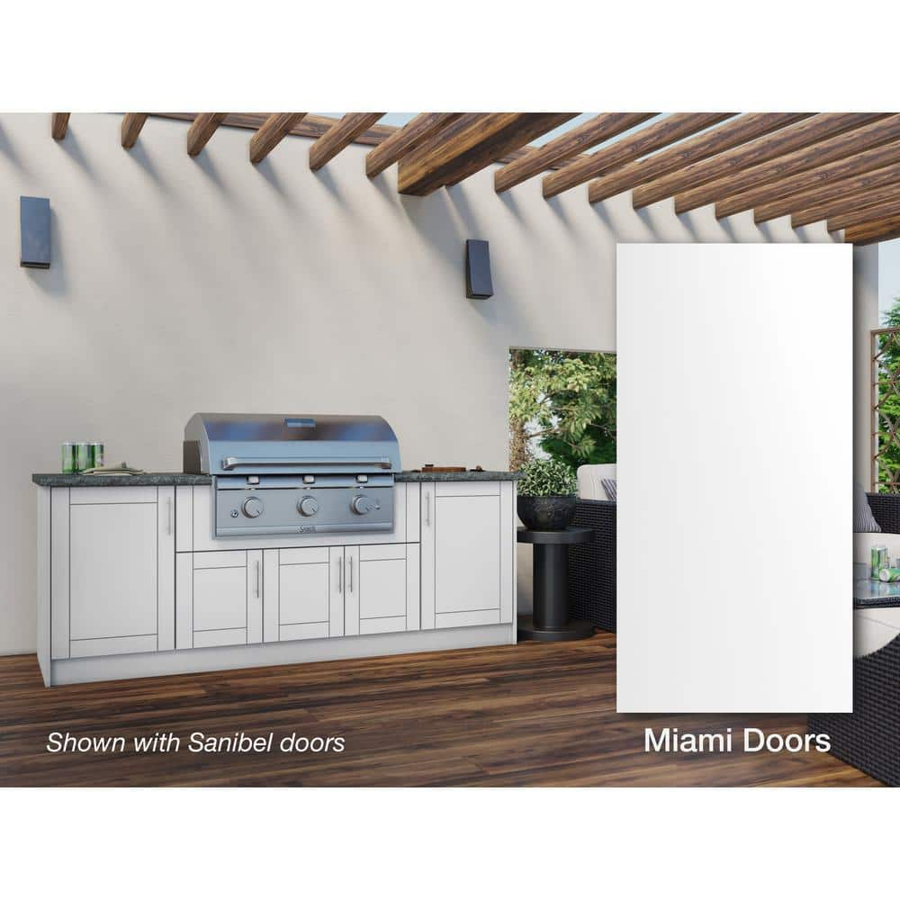 Weatherstrong Miami Shell White 12 Piece 91 25 In X 34 5 In X 28 In Outdoor Kitchen Cabinet Set Wse90wm Msw The Home Depot