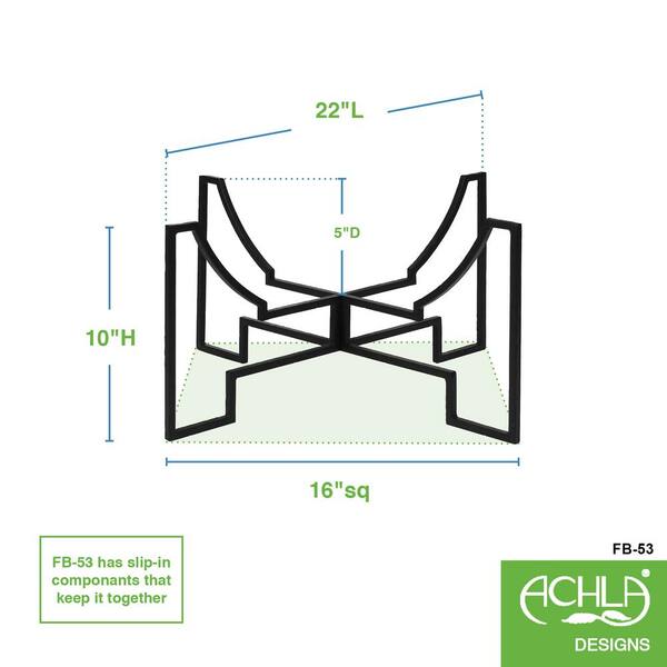 16 in. Dia Black Powder Coat Large Indoor Outdoor Jane Plant Stand II